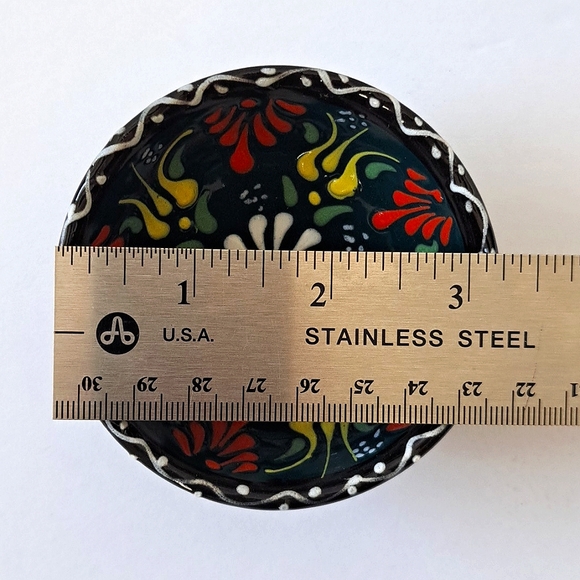 Beautiful Small Ceramic Turkish Dipping Bowl for Olive Oil nwot Handpainted Boho - Picture 3 of 6